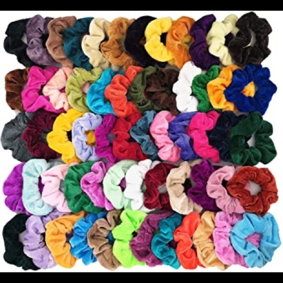 Random Assorted 25 Hair Tie Scrunchies Mixed Lot - Picture 3 of 14